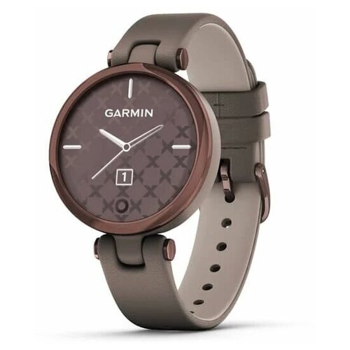 фото Часы garmin lily темно-бронзовый безель, корпус цвета paloma и итальянский кожаный ремешок