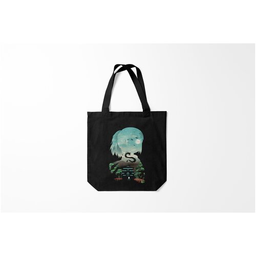 фото Сумка-шоппер / 40х40 см / аниме / унесенные призраками дракон хаку на фоне дворца burnettie