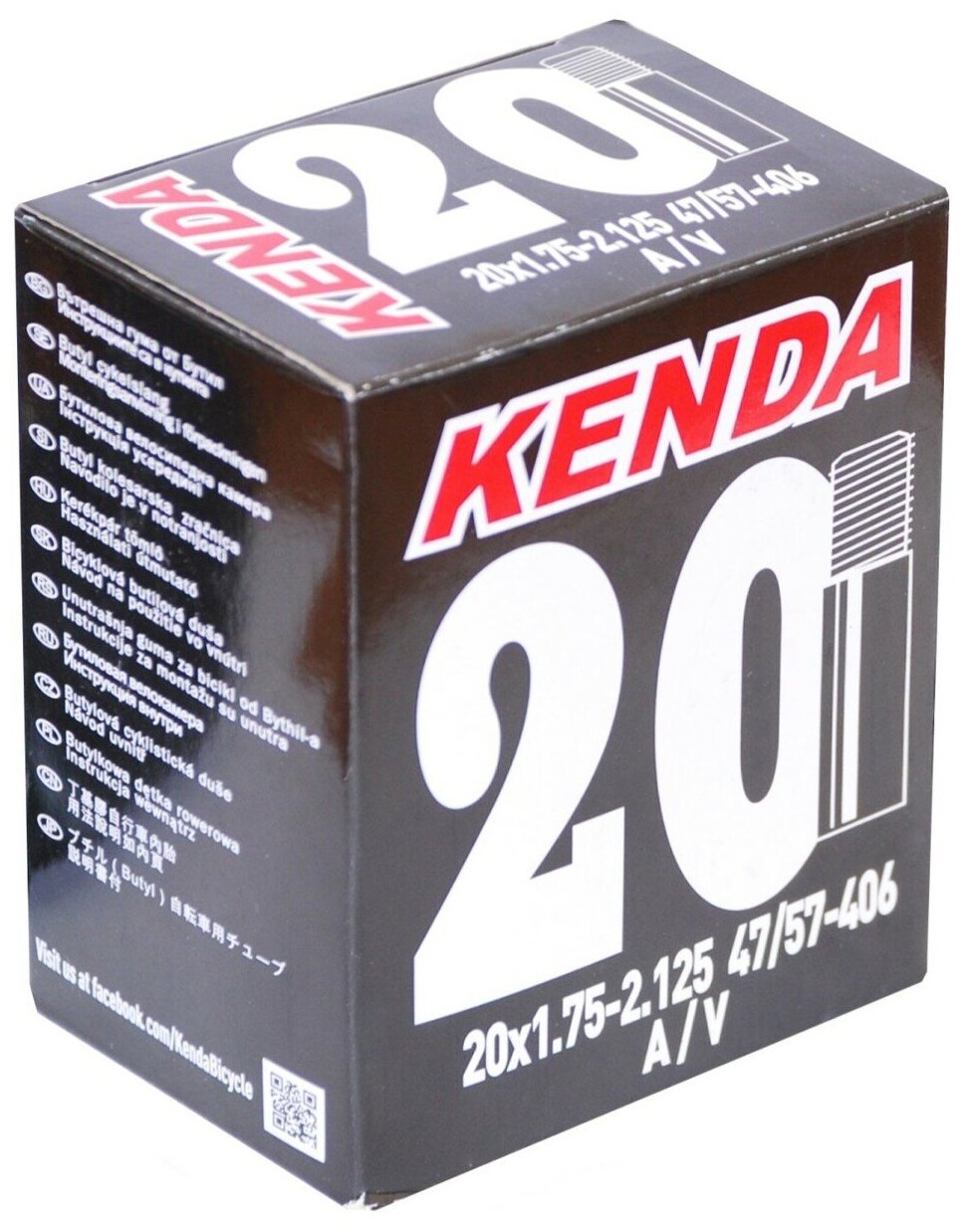 Камера 20" 1,75-2,125 (47/57-406) авто ниппель. KENDA
