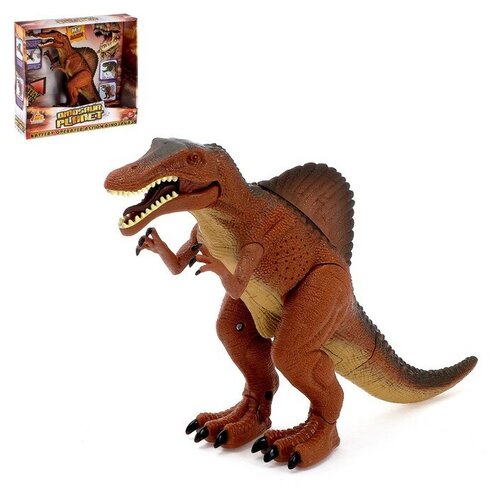 Динозавр интерактивный Спинозавр, свет, звук, на батарейках (1540910) интерактивный динозавр – спинозавр dinosaurs world