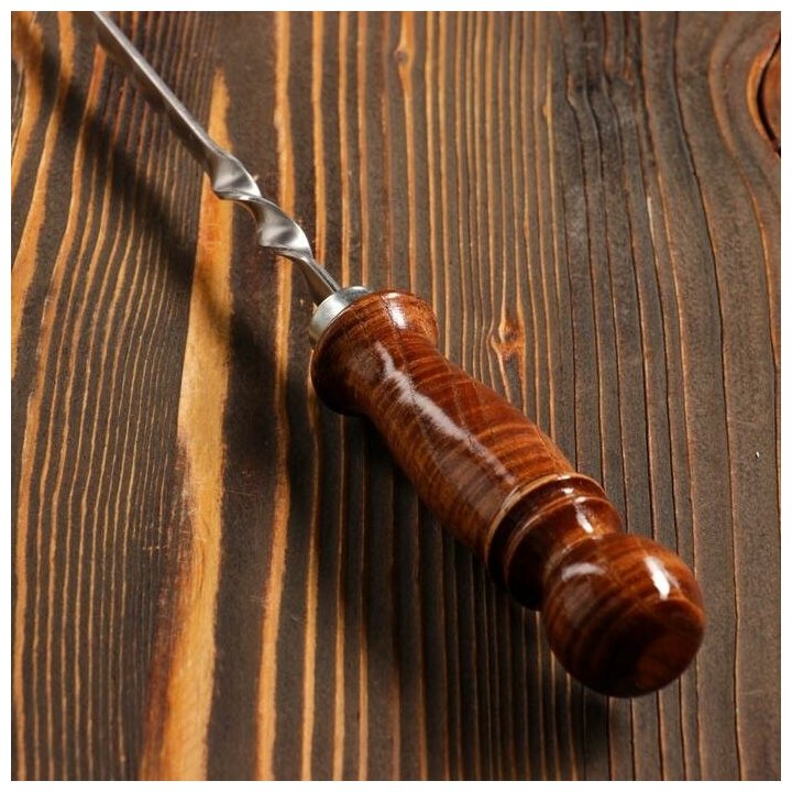 Кочерга узбекская с деревянной ручкой, с узором 40/1 см, полная длина 62 см, сталь 3 мм 5164424