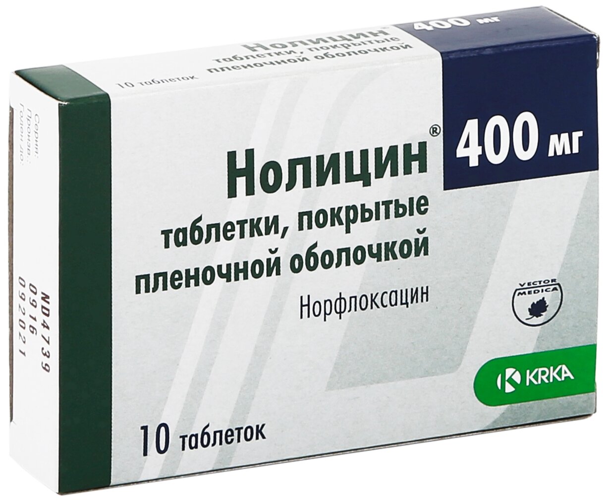 Нолицин таб. п/о плен., 400 мг, 10 шт.