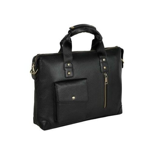 фото Мужская кожаная сумка polar 20108 черный