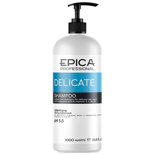 EPICA Professional шампунь Delicate бессульфатный для очищения и блеска волос, 1000 мл