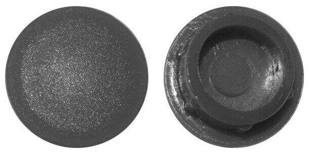 Пластиковая заглушка под отверстие диаметром 10 мм темно серого цвета с диаметром шляпки 12 мм (30шт)