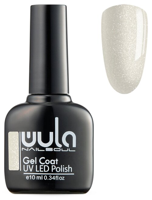 WULA гель-лак для ногтей Gel Coat, 10 мл, 42 г, 416 серебряный с искрящимися блёстками