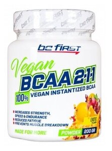 Фото Be First BCAA 2:1:1 Vegan, 200 г, Citrus Mix / Цитрусовый Микс