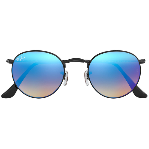 Солнцезащитные очки Ray-Ban Round Flash Lenses Gradient чёрный, Размер 50mm