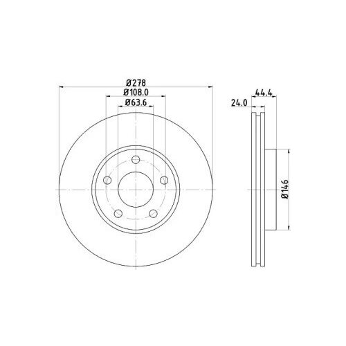 фото Диск тормозной ford transit/tourneo connect 1.8/1.8d 02- передний вент., hella pagid, 8dd 355 110-281