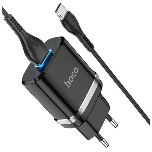 Адаптер питания Hoco N1 Ardent single port charger с кабелем Type-C (USB: 5V max 2.4A) Черный эмулятор программатора pickit2 pickit 2 с usb кабелем