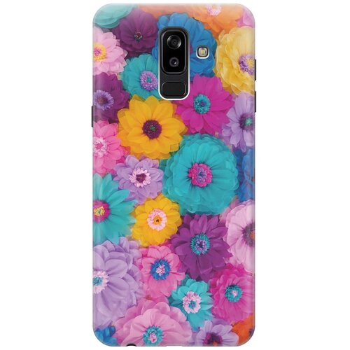 фото Gosso ультратонкий силиконовый чехол-накладка для samsung galaxy j8 (2018) с принтом "бумажные цветы"