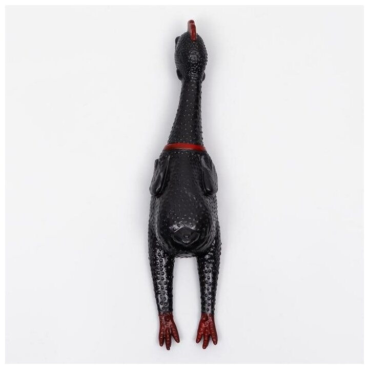 Игрушка пищащая Задумчивая курица XL для собак, 41 см, чёрная - фотография № 4