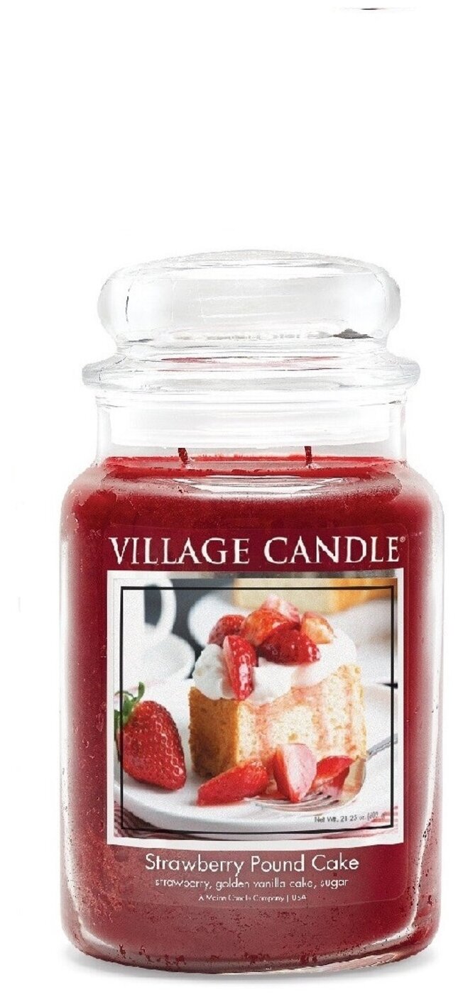 Ароматическая свеча Village Candle "Клубничный Торт", большая