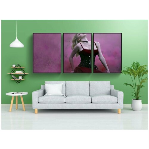 фото Набор модулных постеров для интерьера "ведьма, курить, фантазия" 60x90 см. в тубусе, без рамки lotsprints