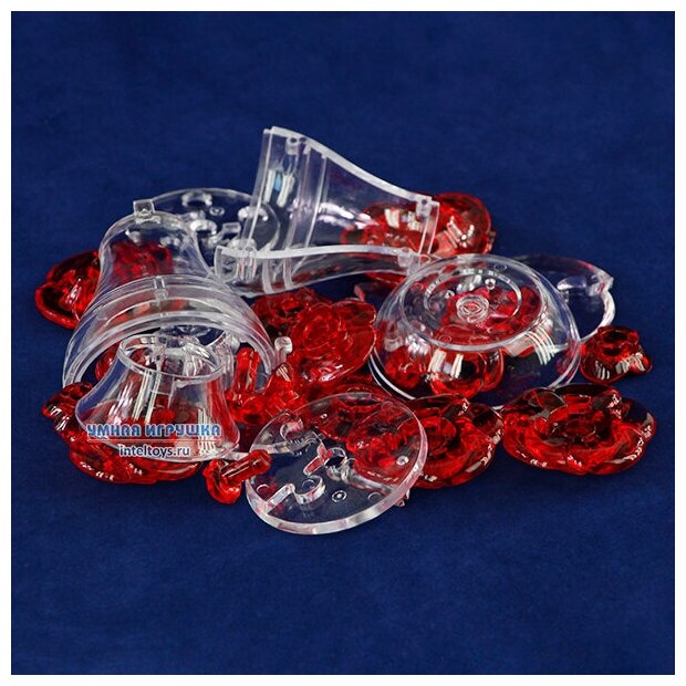 Головоломка 3D Crystal Puzzle Букет в вазе цвет: красный - фото №18