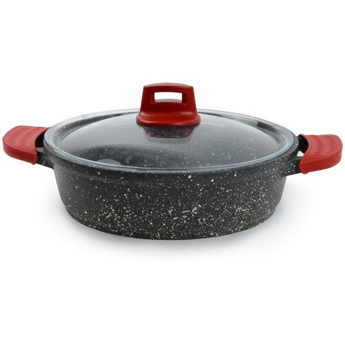 Сковорода - сотейник с крышкой 26 см, 3 литра, литой алюминий.