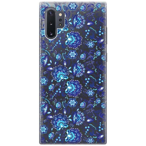 фото Ультратонкий силиконовый чехол-накладка clearview для samsung galaxy note 10+ с 3d принтом "gzhel" gosso