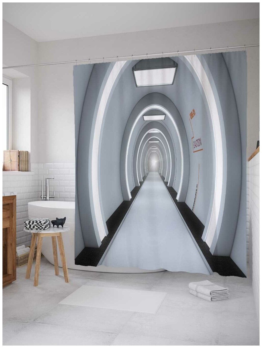 Штора для ванной JoyArty Космический тоннель 180х200 (sc-21660)