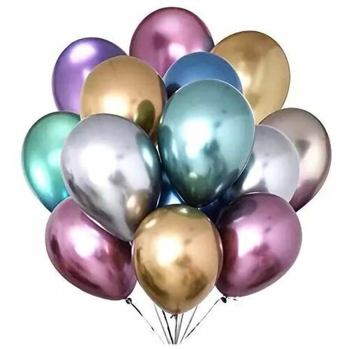 фото Воздушные шары, хром, 10 шт, 5 цветов дон баллон