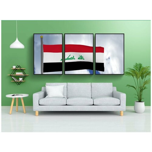 фото Набор модулных постеров для интерьера "ирак, иракский, флаг ирака" 60x90 см. в тубусе, без рамки lotsprints