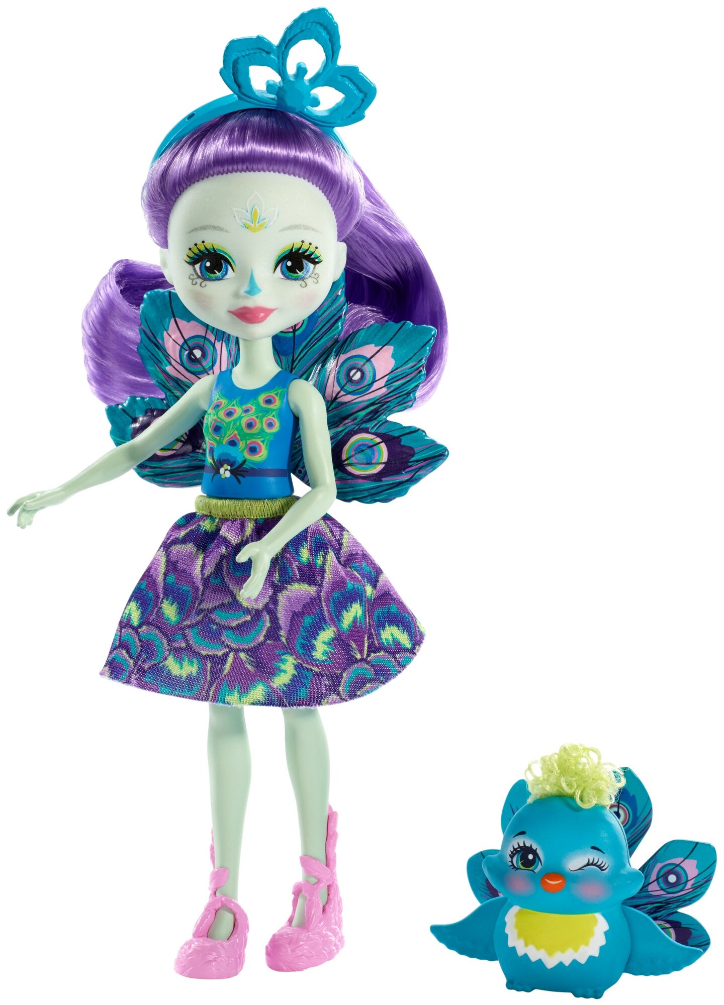 Кукла базовая со зверюшкой Enchantimals Пэттер Павлина и Флэп FXM74