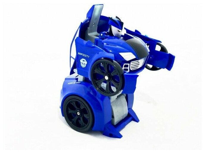 Робот трансформер мини на пульте управления (звук, свет, 1:24) синий