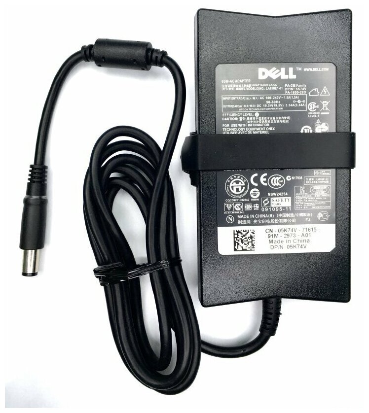 Блок питания (зарядное устройство) для ноутбука Dell P22S001 19.5V 3.34A (7.4-5.0) 65W Slim