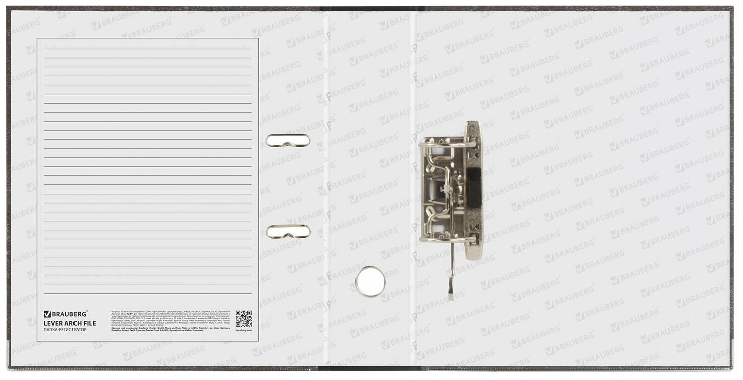 STAFF Папка-регистратор Бюджет с мраморным покрытием без уголка, А4, 50 мм, черный под мрамор - фото №20