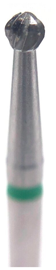 Бор твердосплавный CB 1 S, шаровидный, под турбинный наконечник, D 1.6 мм, L 1.6 мм, зеленый