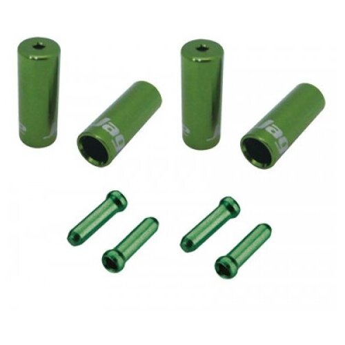 Jagwire наконечники оболочек (10х4,5мм, 6х5мм) и тросов (4шт.) зелёные. комплект