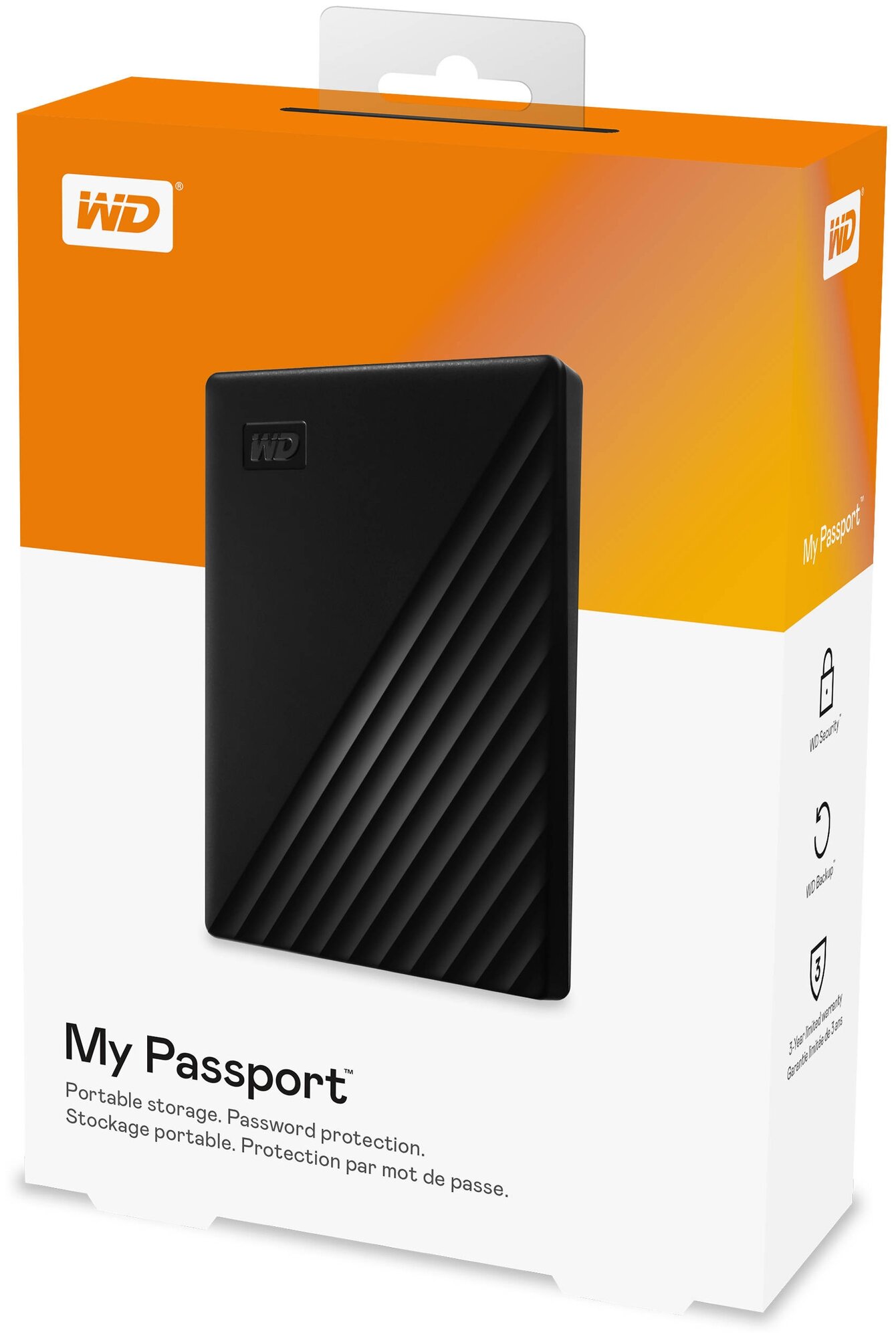 2 ТБ Внешний HDD Western Digital My Passport, WDBYVG/WDBPKJ, USB 3.2 Gen 1, черный - фотография № 4