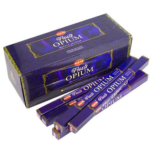 Блок 25 шт Благовоние HEM Flora Masala Опиум Opium Перо Павлина благовоние made in heaven black opium черный опиум 15 г 12 палочек