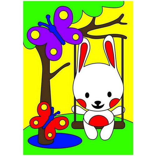 фото Набор для творчества lori картина по номерам для малышей зайка на прогулке