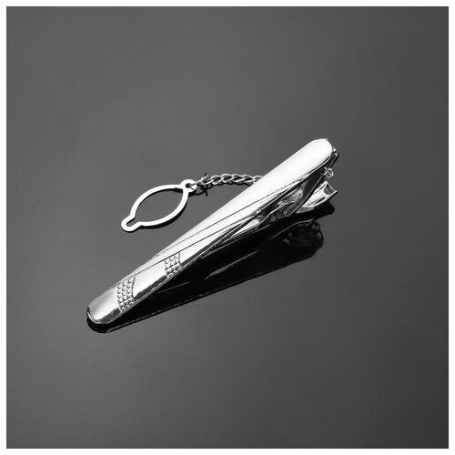 фото Queen fair зажим для галстука стальной "классический" поперечная линия, цвет серебро