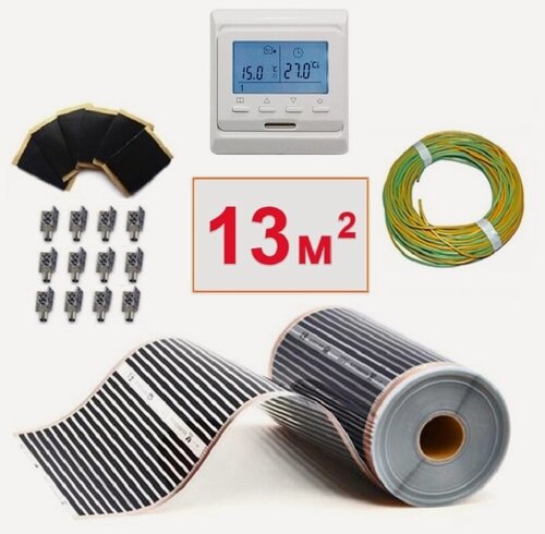 Изображение товара Инфракрасный пленочный теплый пол Теплософт 13 м2 2860 Вт с электронным терморегулятором