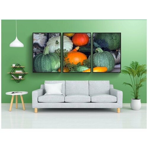 фото Набор модулных постеров для интерьера "овощи, тыквы, цуккини" 60x90 см. в тубусе, без рамки lotsprints