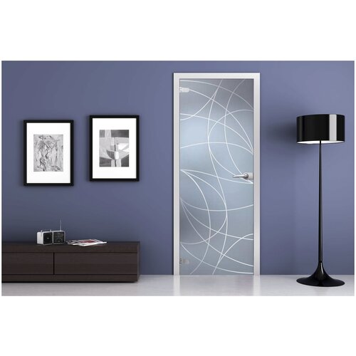 Межкомнатная стеклянная дверь Ottawa матовая 2000x600 с фурнитурой classic и R-коробкой серебро