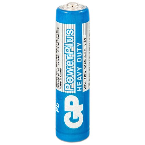 Батарейка солевая AAA R03 1.5V GP PowerPlus, 1 шт.