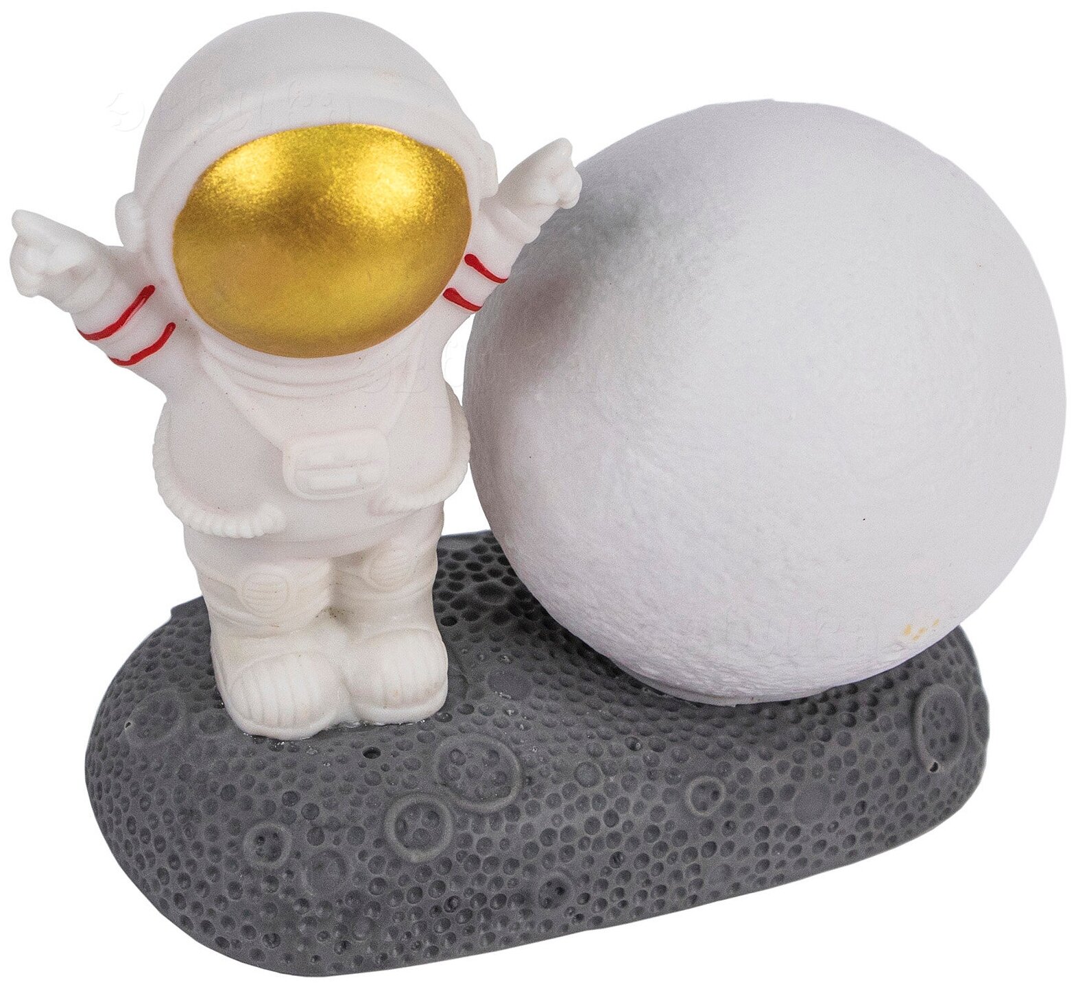 Светильник Космонавт (N 2) 14х11х7.5 см, ночник 3D Луна шар подарок девочке, мальчику, универсальный 12 апреля День космонавтики - фотография № 2