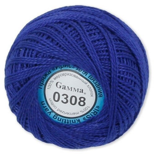 Пряжа Gamma Ирис 100 хлопок 10 г 82 м 3 м 0308 ультрамарин 89₽