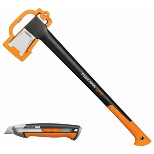 Набор инструментов Fiskars, CarbonMax, 1057915, топор, нож, 2 предмета нож fiskars carbonmax 1027227 строительный с выдвижным сменным лезвием 18мм