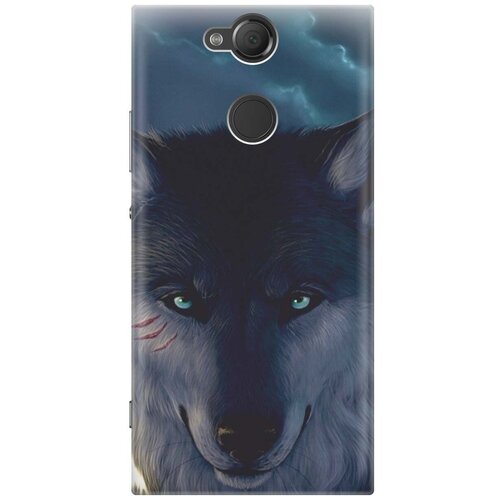 фото Re:pa накладка transparent для sony xperia xa2 с принтом "взгляд волка"