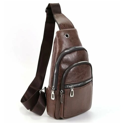 фото Мужская сумка слинг 9504 браун (110538) fuzi house