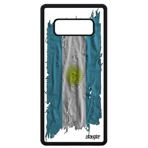 фото Красивый чехол на телефон // samsung galaxy note 8 // "флаг аргентины на ткани" дизайн патриот, utaupia, белый