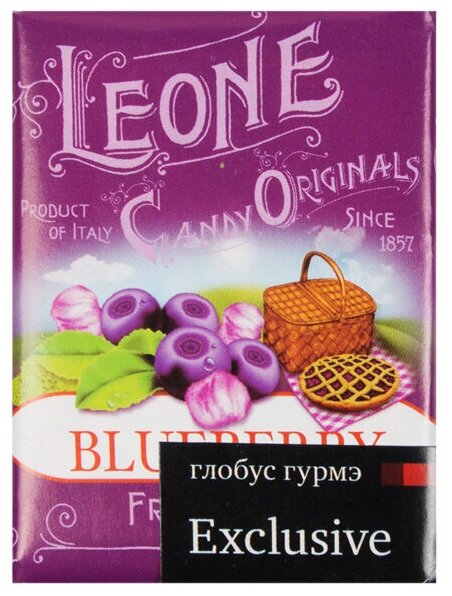 Сахарные конфеты Leone со вкусом черники 30 г, Италия - фотография № 2