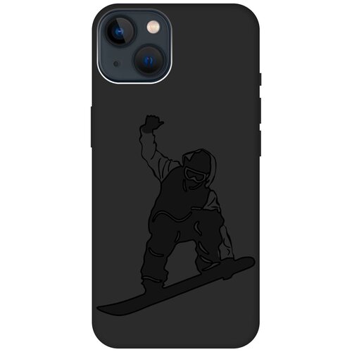 Силиконовый чехол на Apple iPhone 13 Mini / Эпл Айфон 13 мини с рисунком Snowboarding Soft Touch черный