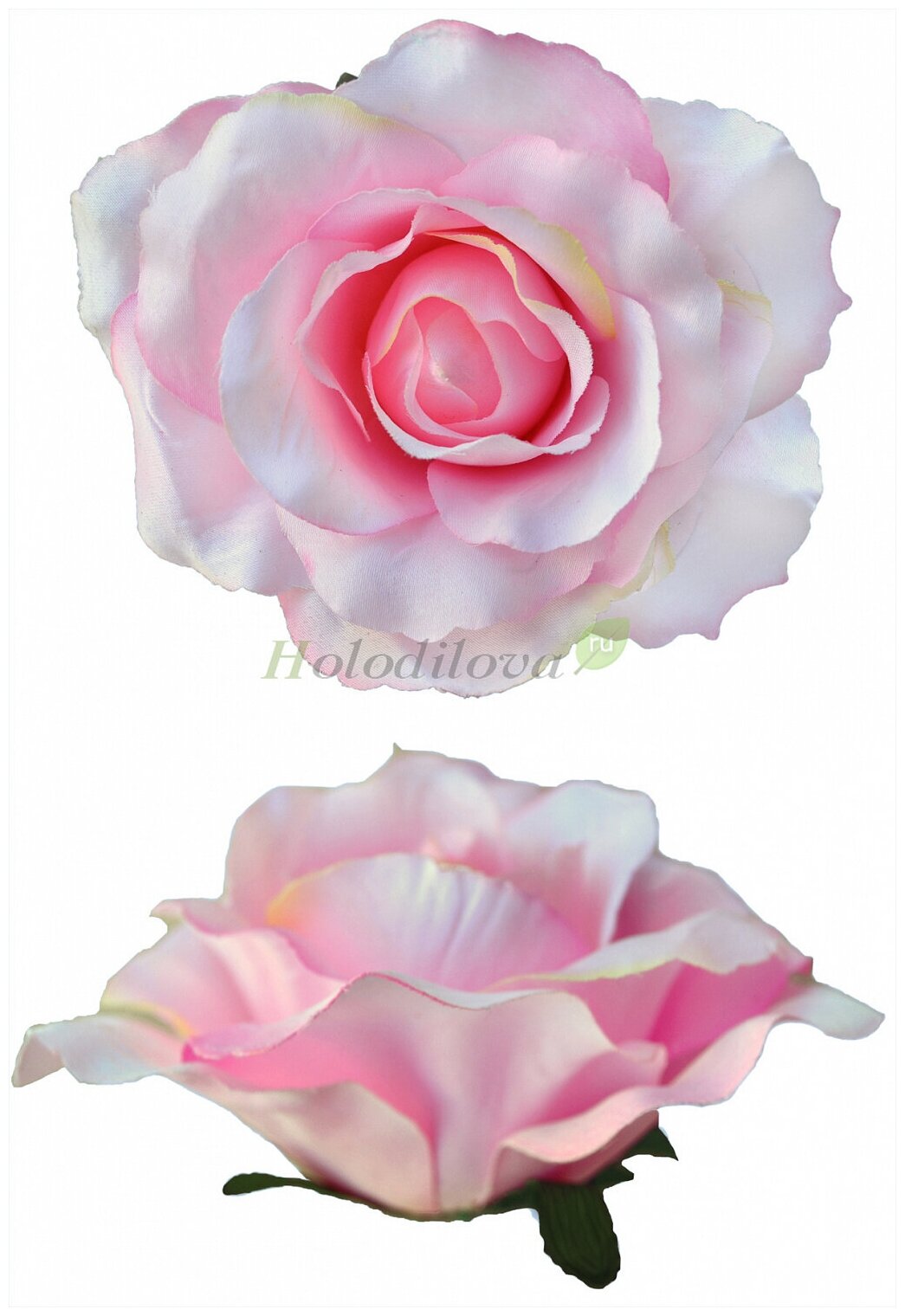 Искусственная головка розы нежно-розовая от бренда Holodilova