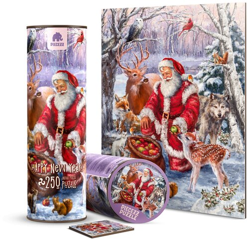 Головоломка / Пазлы / Деревянный пазл IQ Puzzle Дед Мороз (Santa) 250 деталей подарок на Новый год