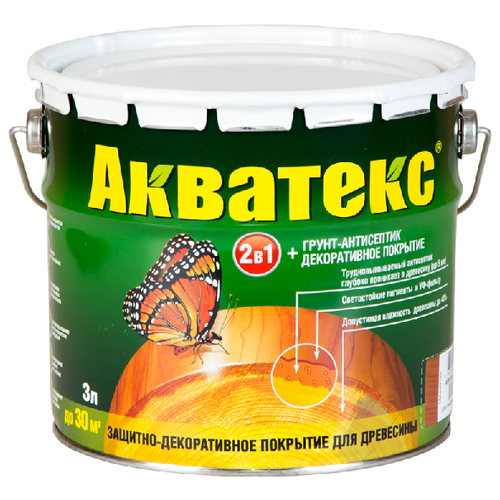 Акватекс 2в1, Пропитка декоративная грунтовка 20л, Палисандр