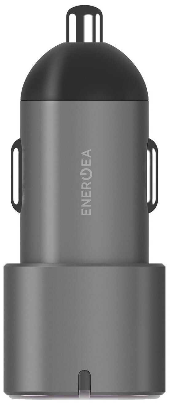 EnergEA АЗУ Alu drive D60, 2 USB-C PD/PPS (total 66W) Aluminium Gunmet